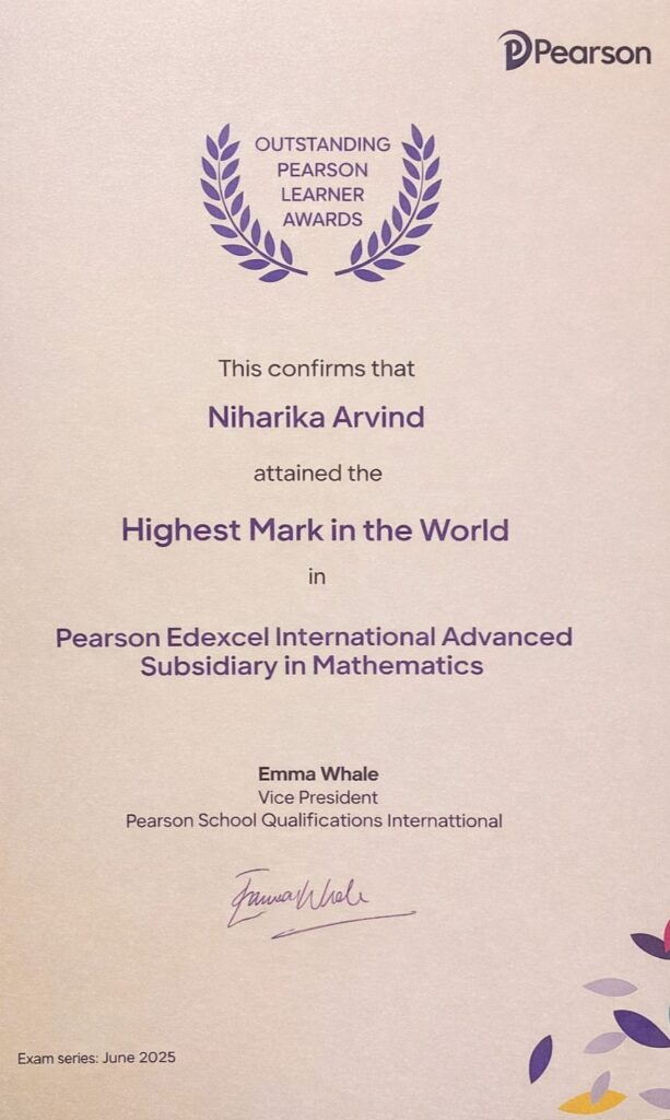 World Highest Mark – Pearson Edexcel IAS Mathematics June 2025